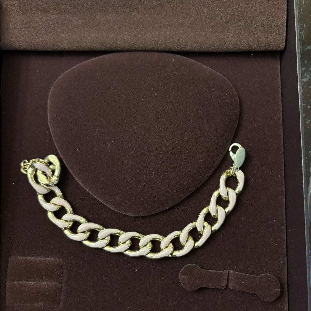 Gold and Pink Chain Bracelet